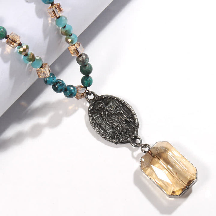 Olivenorma Natural Crystal Beads Angel Pendant Necklace - image 11