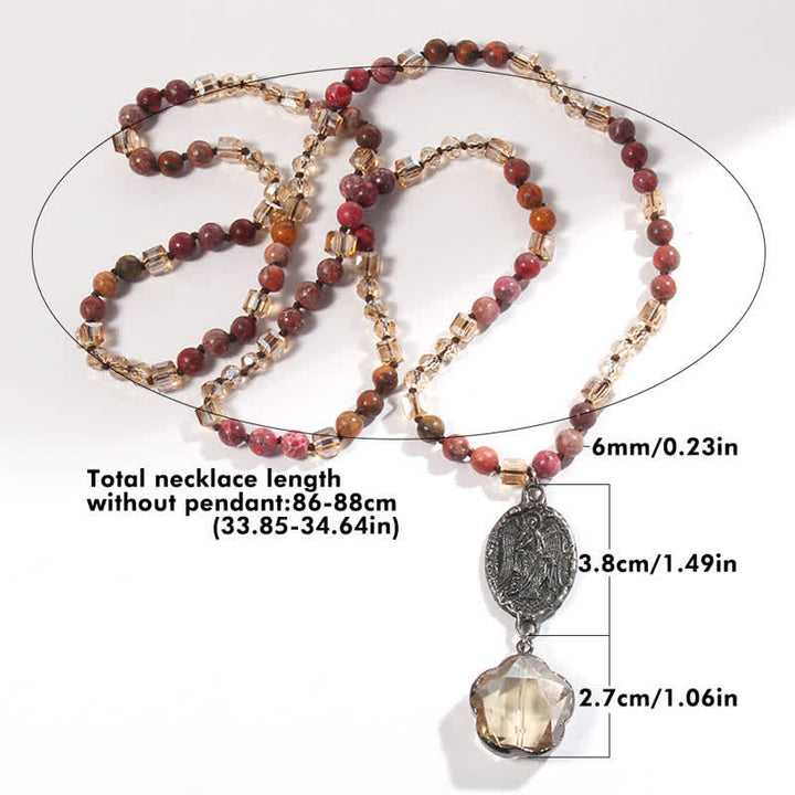 Olivenorma Natural Crystal Beads Angel Pendant Necklace - image 18