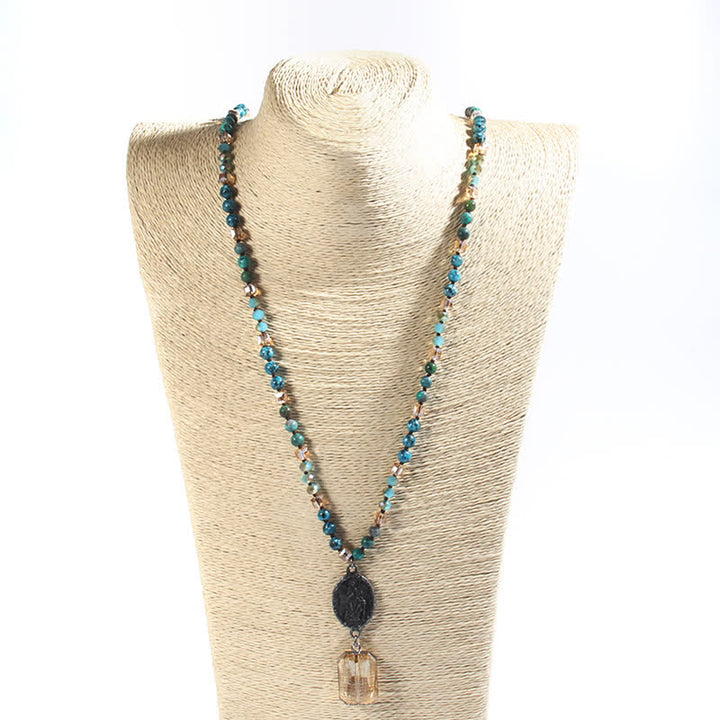 Olivenorma Natural Crystal Beads Angel Pendant Necklace - image 12