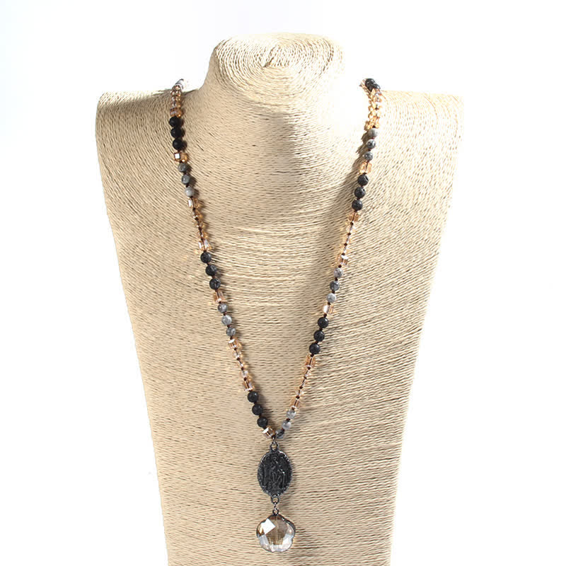 Olivenorma Natural Crystal Beads Angel Pendant Necklace - image 7