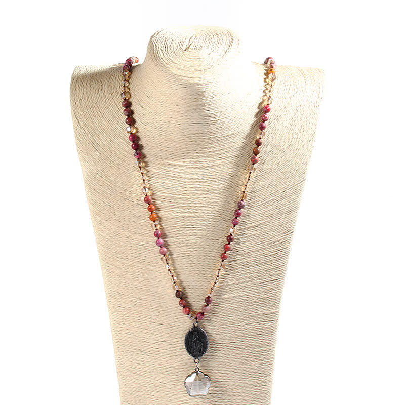 Olivenorma Natural Crystal Beads Angel Pendant Necklace - image 3