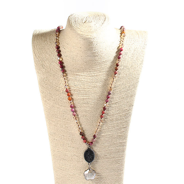 Olivenorma Natural Crystal Beads Angel Pendant Necklace - image 3