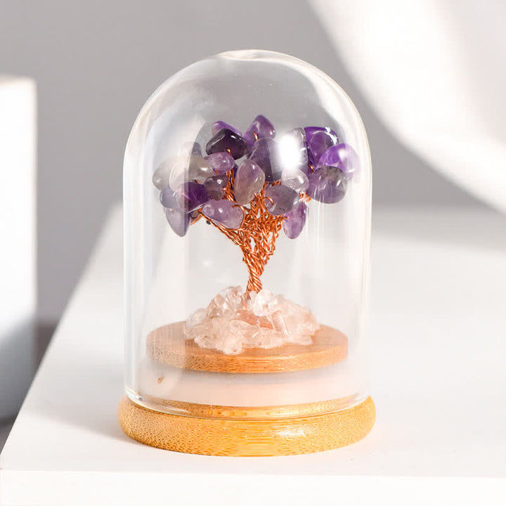 Olivenorma Natural Crystal Gravel Glass Cover Feng Shui Tree - Amethyst - image 4