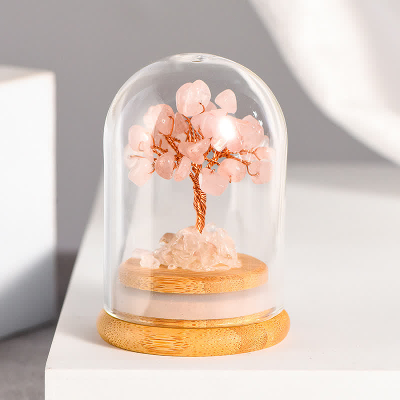 Olivenorma Natural Crystal Gravel Glass Cover Feng Shui Tree - Rose Quartz - image 6