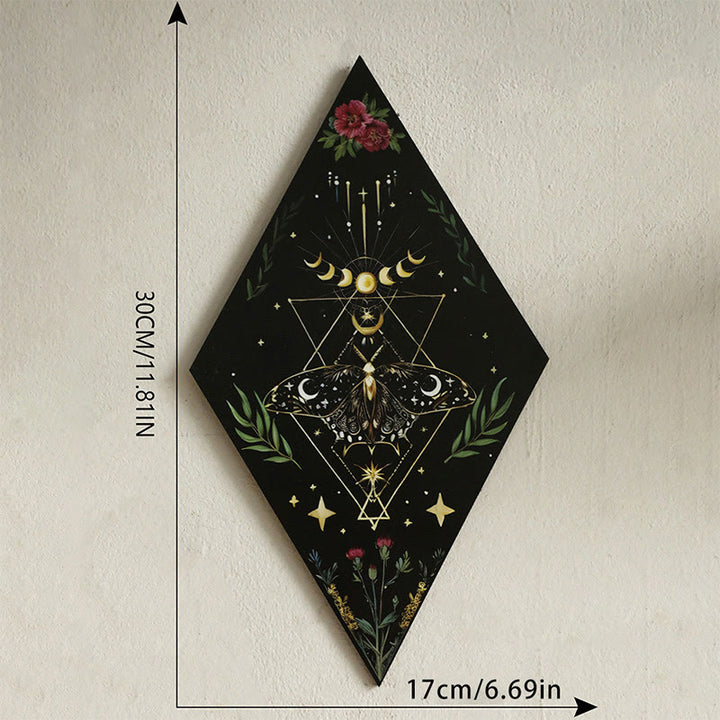 Olivenorma Geometric Moth Engraved Wood Wall Mounted Crystal Shelf - image 10