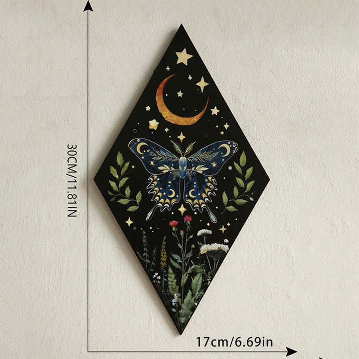 Olivenorma Geometric Moth Engraved Wood Wall Mounted Crystal Shelf - image 12
