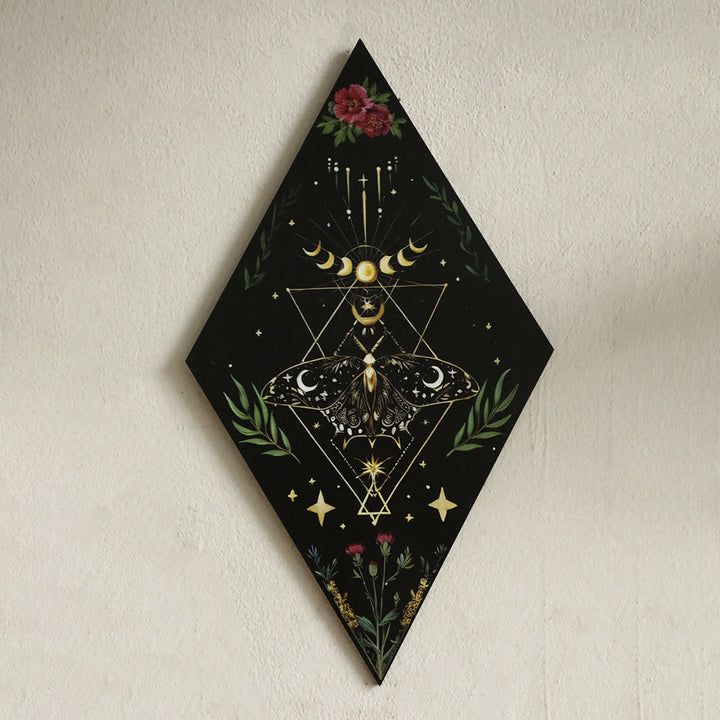 Olivenorma Geometric Moth Engraved Wood Wall Mounted Crystal Shelf - Moth E - image 9