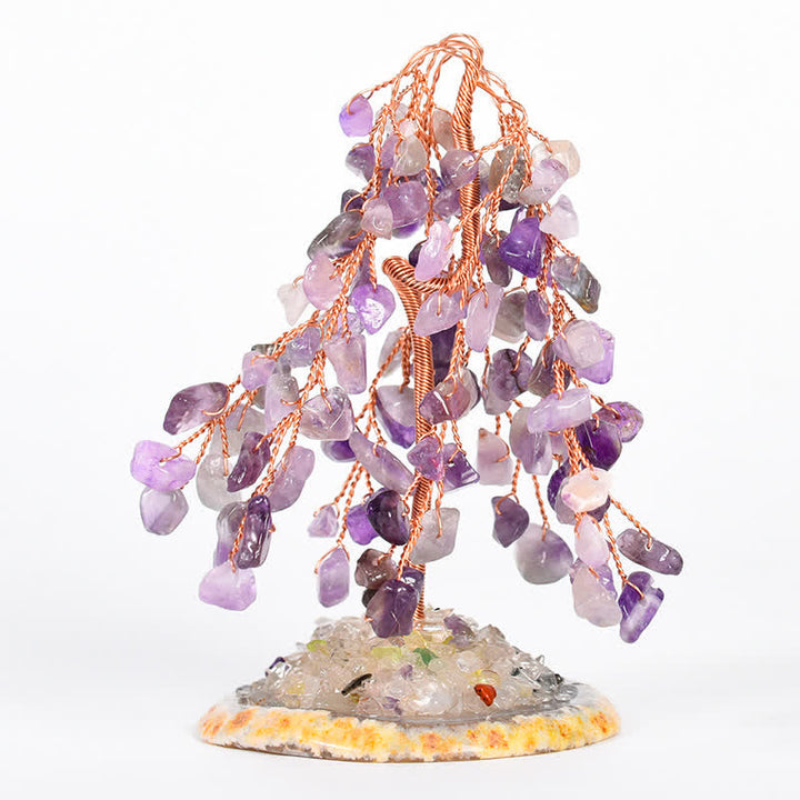 Olivenorma Natural Crystal Base Willow Feng Shui Tree - Amethyst - image 3