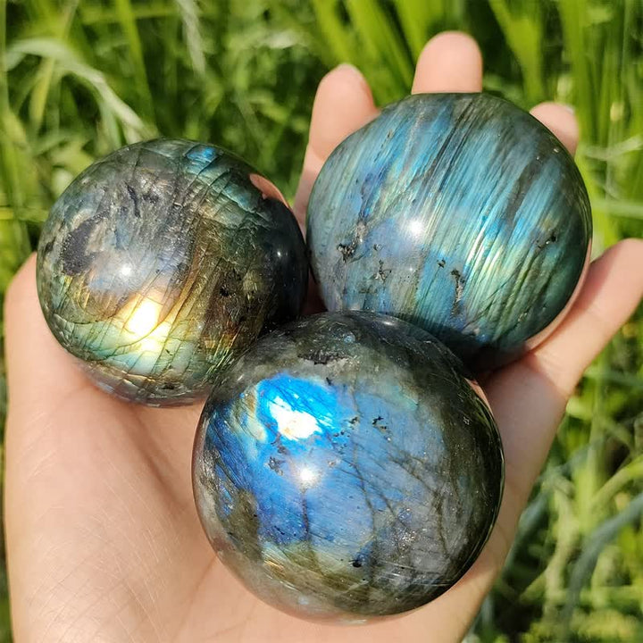 Olivenorma Natural Labradorite Crystal Sphere - image 5