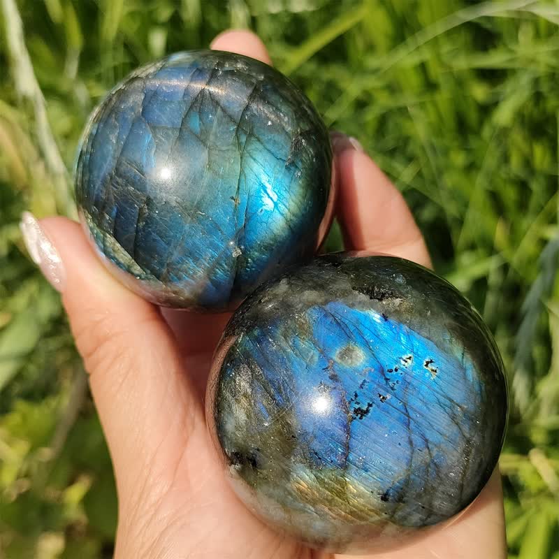 Olivenorma Natural Labradorite Crystal Sphere - image 1