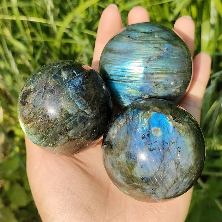 Olivenorma Natural Labradorite Crystal Sphere - image 7