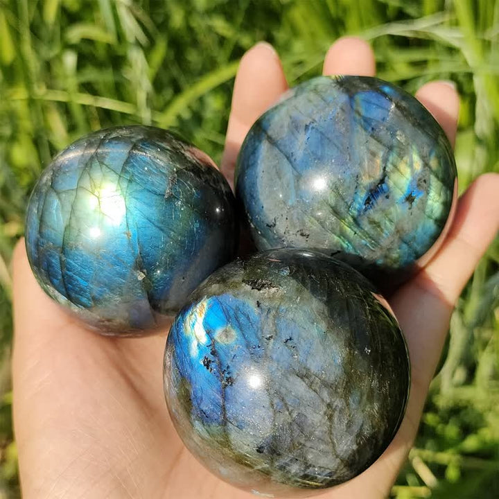 Olivenorma Natural Labradorite Crystal Sphere - image 2