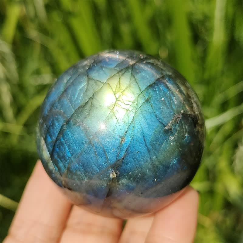 Olivenorma Natural Labradorite Crystal Sphere - 9-10cm/1100-1400g - image 0