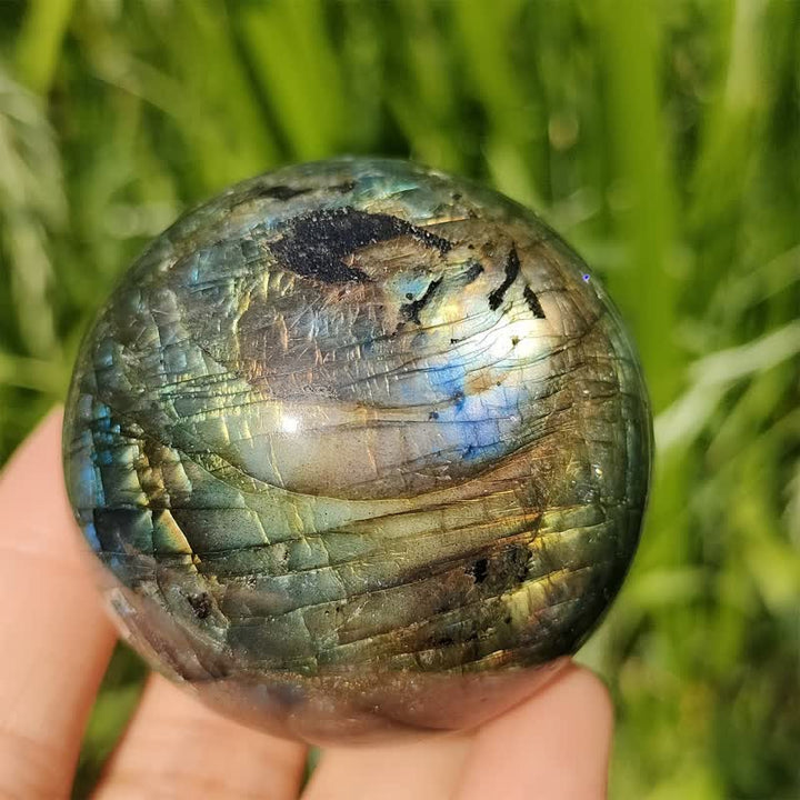 Olivenorma Natural Labradorite Crystal Sphere - image 4