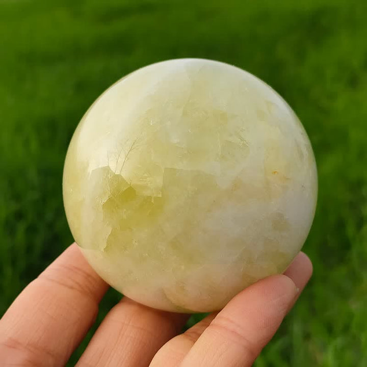 Olivenorma Set of 3 Natural Lantian Jade Crystal Sphere - Large size: Aprrox 51mm(Set of 3) - image 0