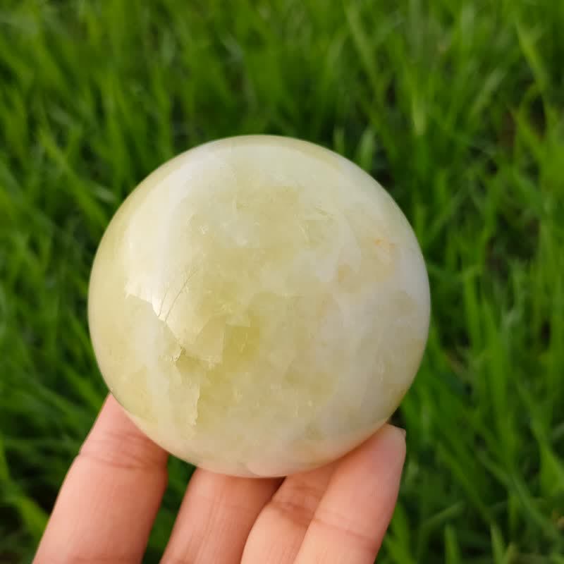Olivenorma Set of 3 Natural Lantian Jade Crystal Sphere - image 6