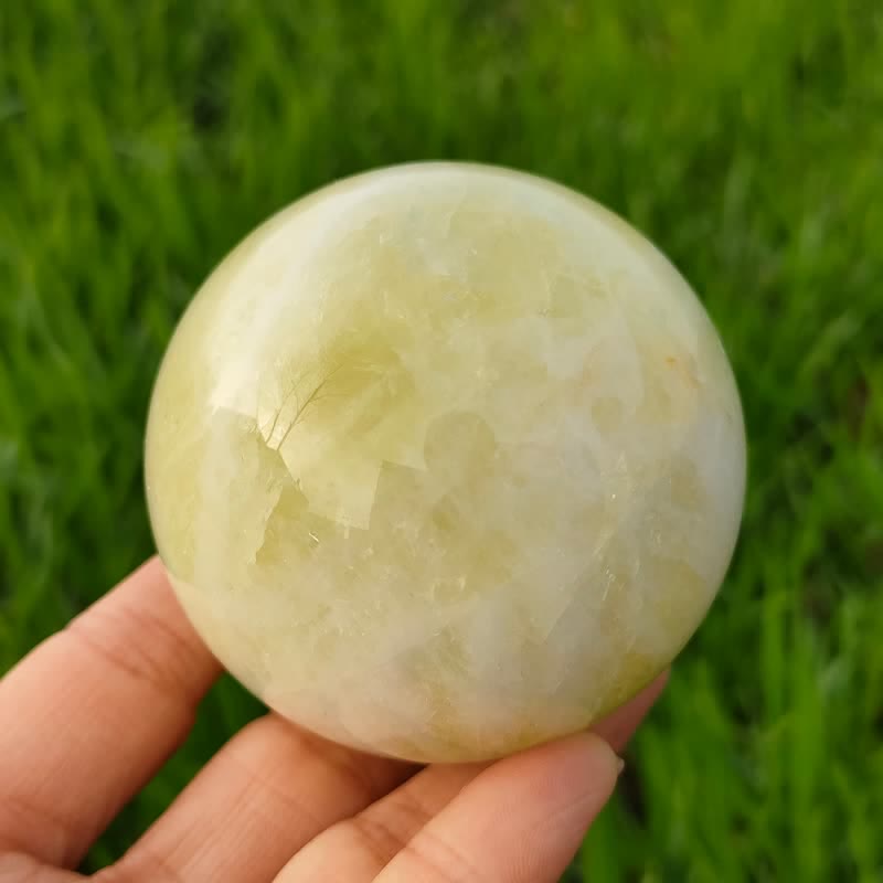 Olivenorma Set of 3 Natural Lantian Jade Crystal Sphere - image 5