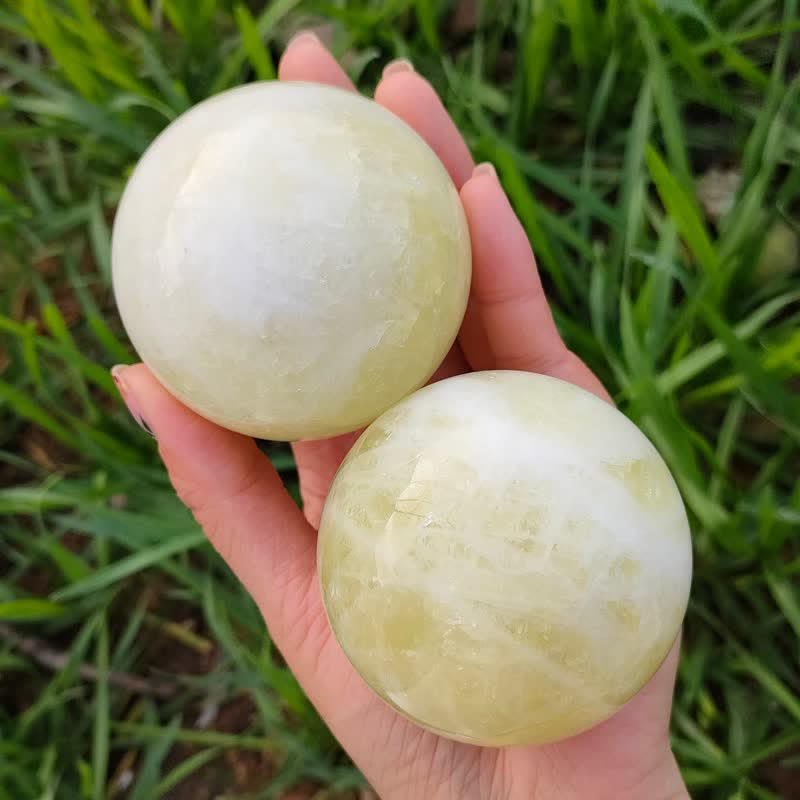 Olivenorma Set of 3 Natural Lantian Jade Crystal Sphere - image 9