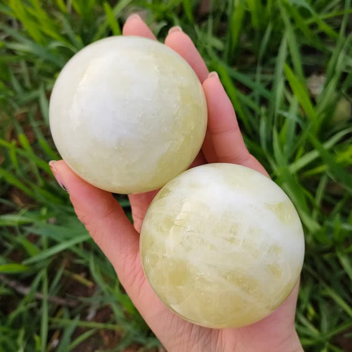 Olivenorma Set of 3 Natural Lantian Jade Crystal Sphere - image 9