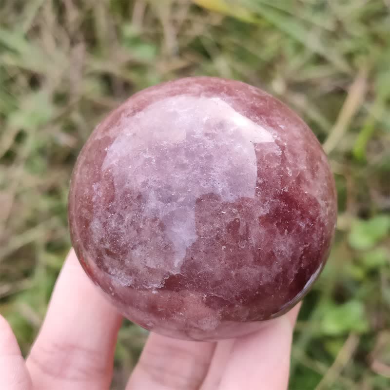 Olivenorma Natural Strawberry Quartz Crystal Sphere - image 2