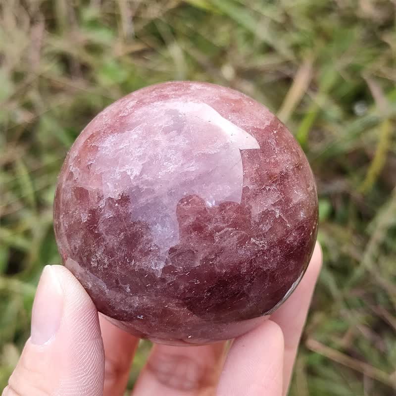 Olivenorma Natural Strawberry Quartz Crystal Sphere - image 4