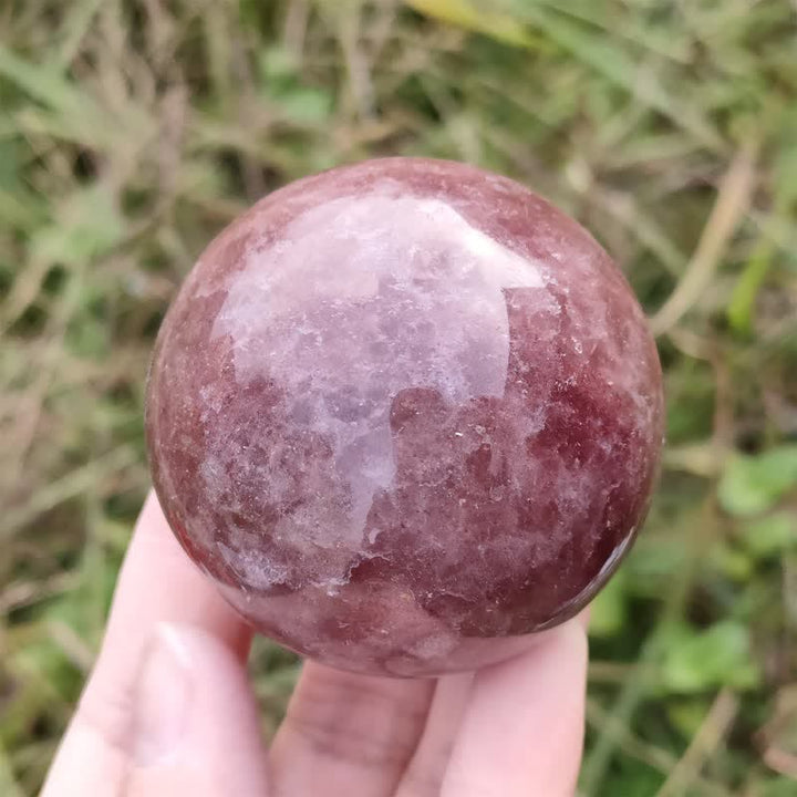Olivenorma Natural Strawberry Quartz Crystal Sphere - image 1