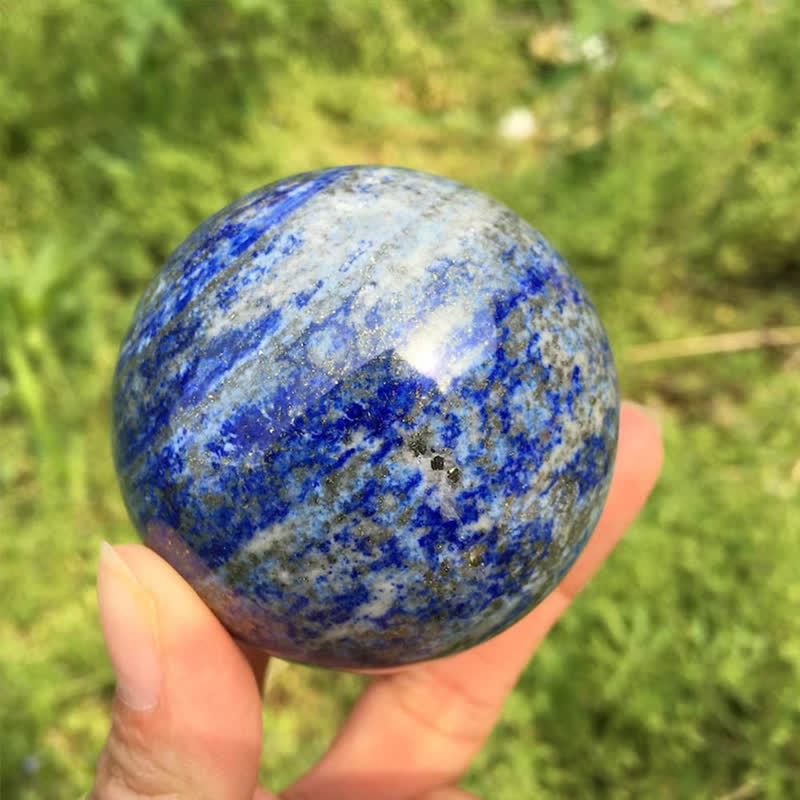 Olivenorma Natural Lapis Lazuli Crystal Sphere - 7.5-8cm - image 0