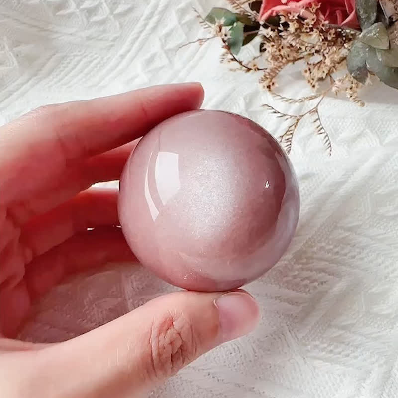 Olivenorma Natural Pink Moonstone Crystal Sphere - image 1