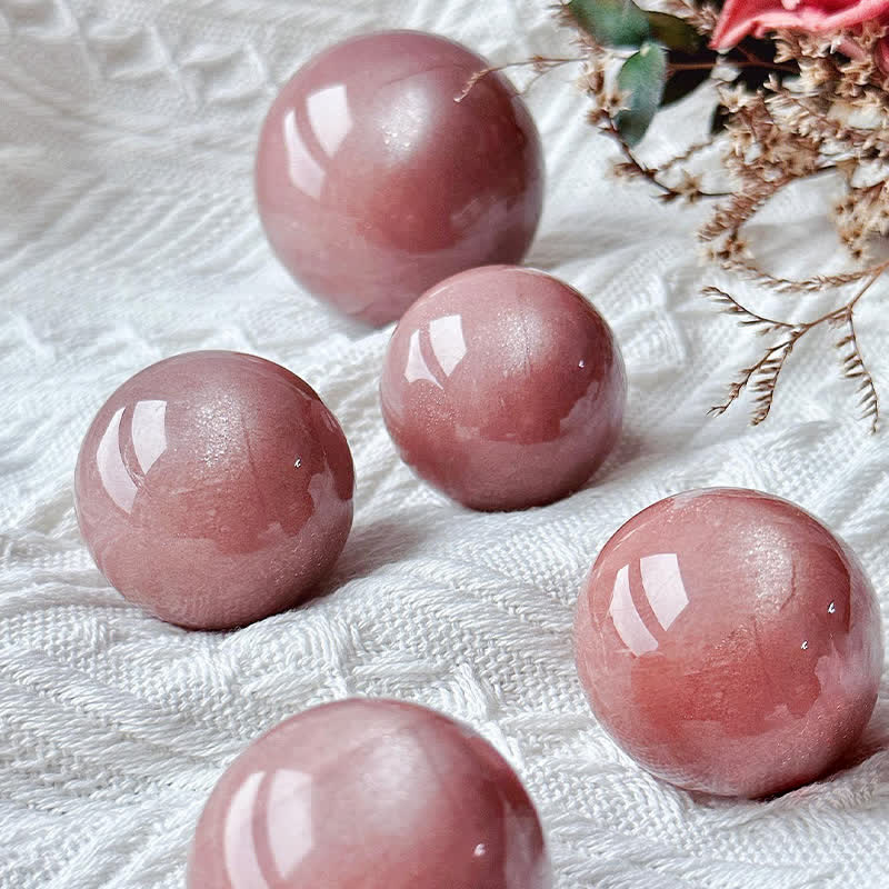 Olivenorma Natural Pink Moonstone Crystal Sphere - 5-5.5cm - image 0