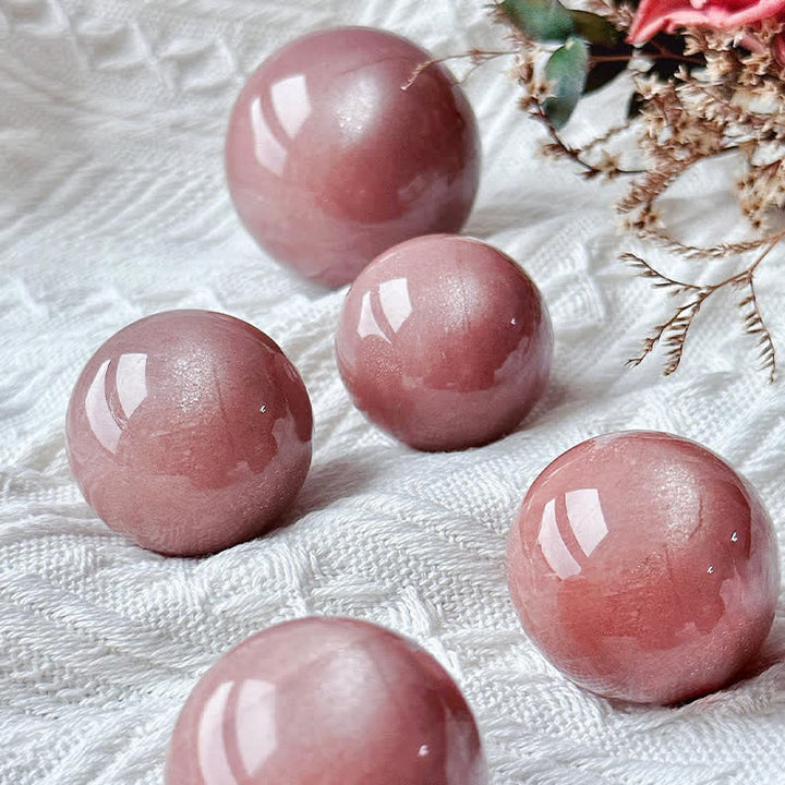 Olivenorma Natural Pink Moonstone Crystal Sphere - 5-5.5cm - image 0
