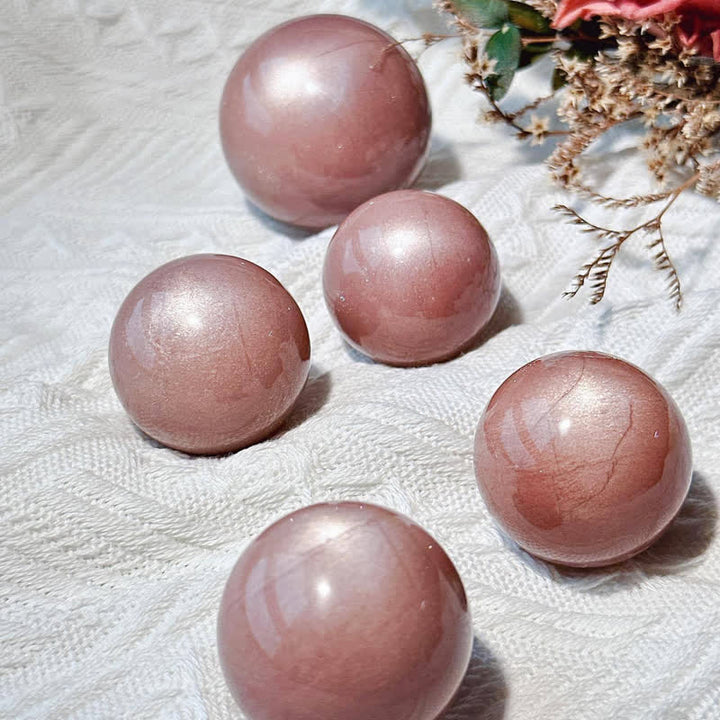 Olivenorma Natural Pink Moonstone Crystal Sphere - image 3