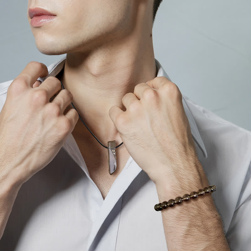 Olivenorma Natural Stone Pendant Necklace Beaded Bracelet Jewelry Set - image 4