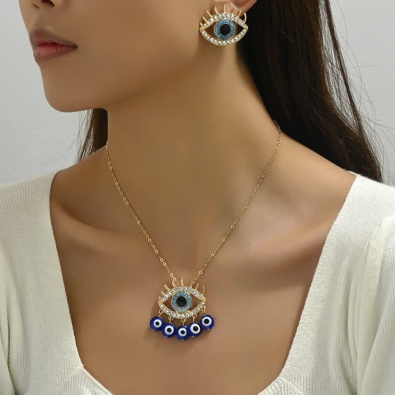 Olivenorma White Zircon Blue Topaz Evil Eye Jewelry - image 2