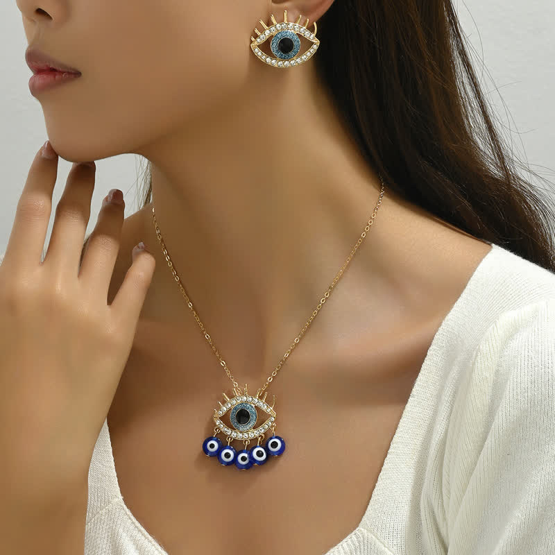 Olivenorma White Zircon Blue Topaz Evil Eye Jewelry - image 1