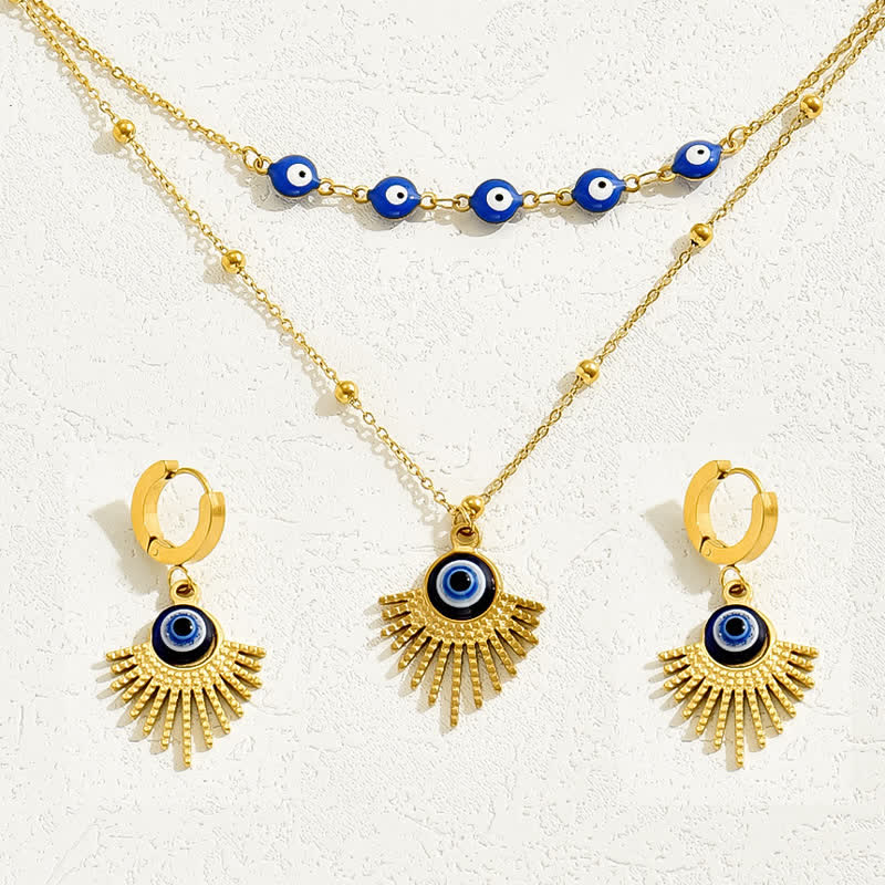 Olivenorma Blue Evil Eye Necklace Earrings Jewelry Set - Jewelry Set #1 - image 0