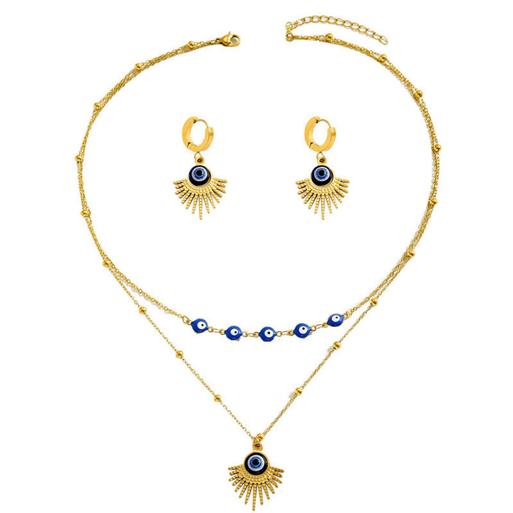 Olivenorma Blue Evil Eye Necklace Earrings Jewelry Set - image 4