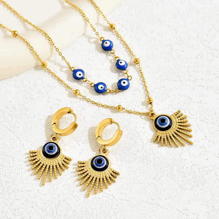 Olivenorma Blue Evil Eye Necklace Earrings Jewelry Set - image 2