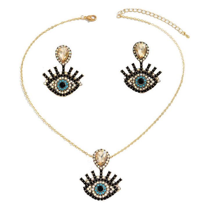 Olivenorma Blue Black Evil Eye Necklace Earrings Jewelry Set - image 4