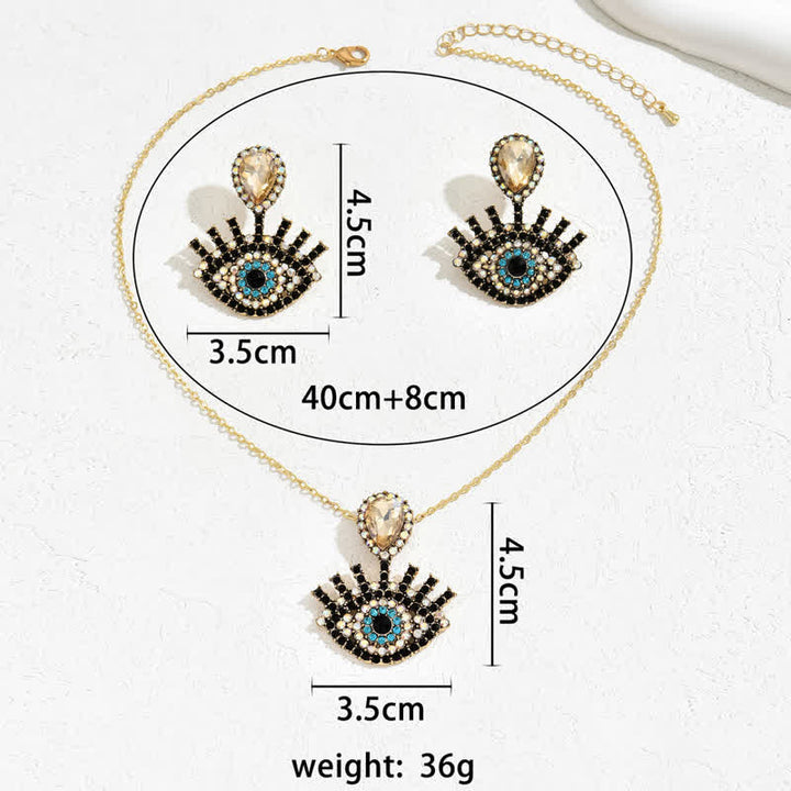 Olivenorma Blue Black Evil Eye Necklace Earrings Jewelry Set - image 3