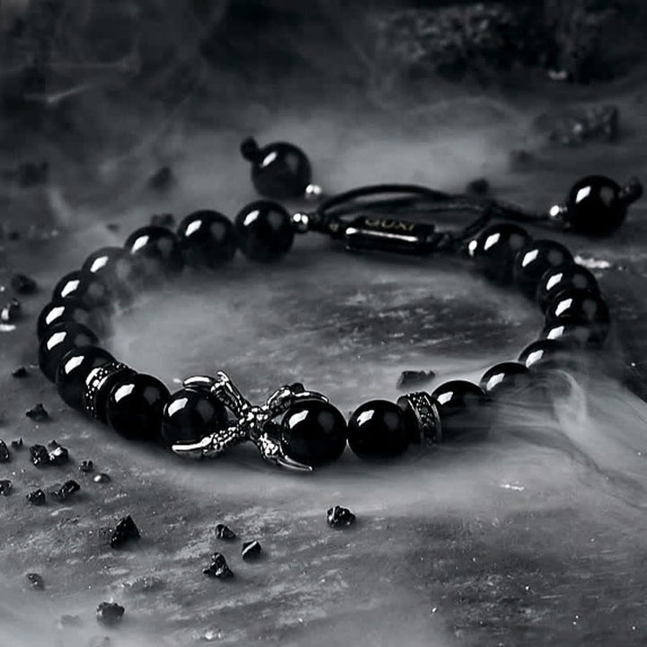 Olivenorma Natural Obsidian Grey Jasper Men's Beaded Bracelet - image 3