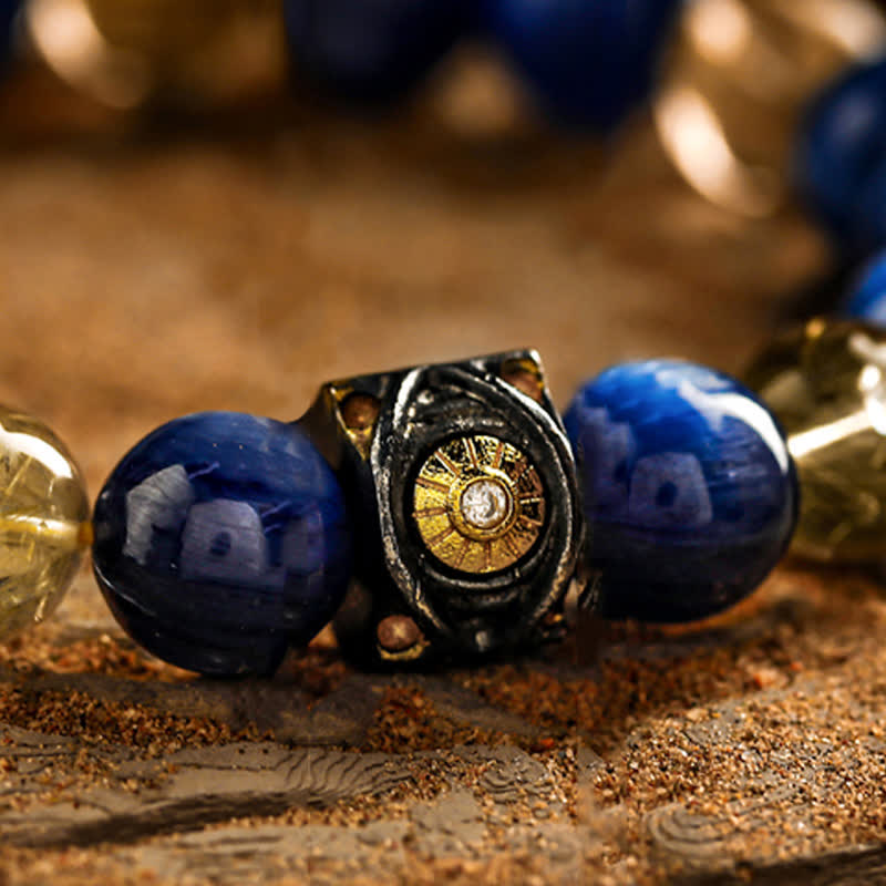 Olivenorma Natural Blue Tiger Eye Men's Beaded Bracelet - image 7