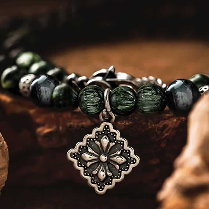 Olivenorma Natural Seraphinite Men's Beaded Bracelet - image 6