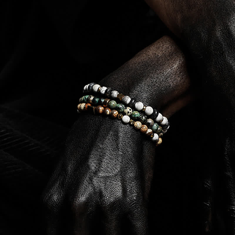 Olivenorma 6mm Natural Stone Men's Beaded Bracelet - image 2