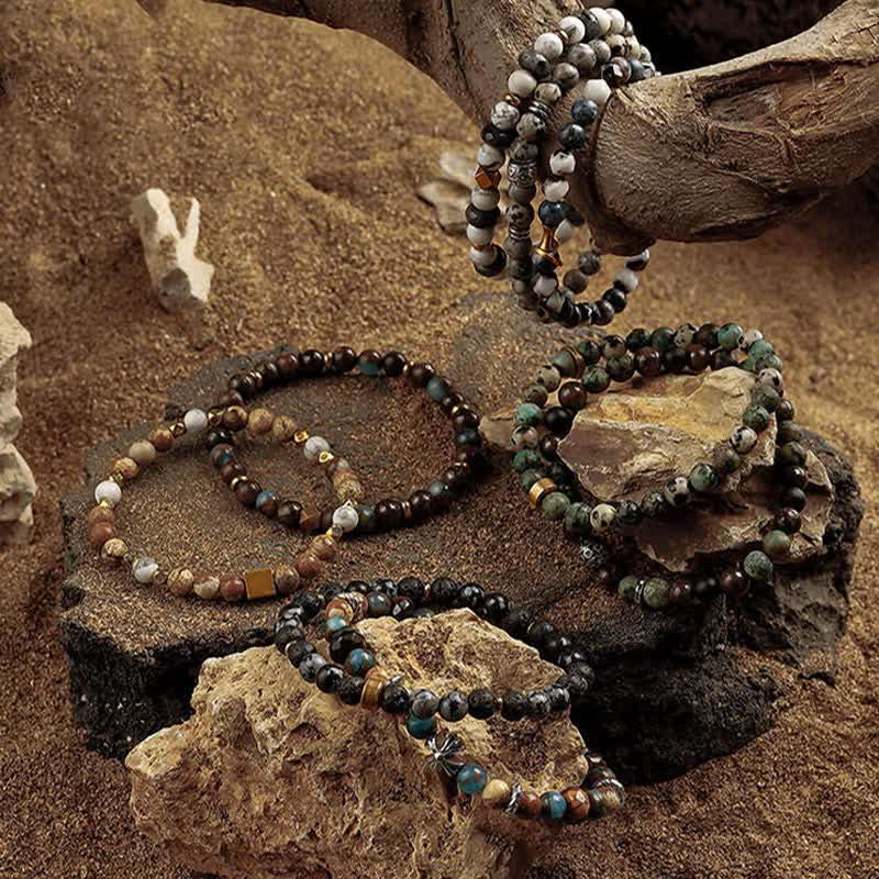 Olivenorma 6mm Natural Stone Men's Beaded Bracelet - image 19