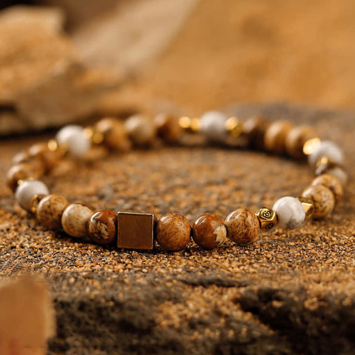 Olivenorma 6mm Natural Stone Men's Beaded Bracelet - image 0