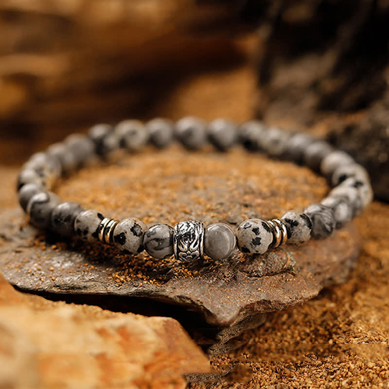 Olivenorma 6mm Natural Stone Men's Beaded Bracelet - image 4