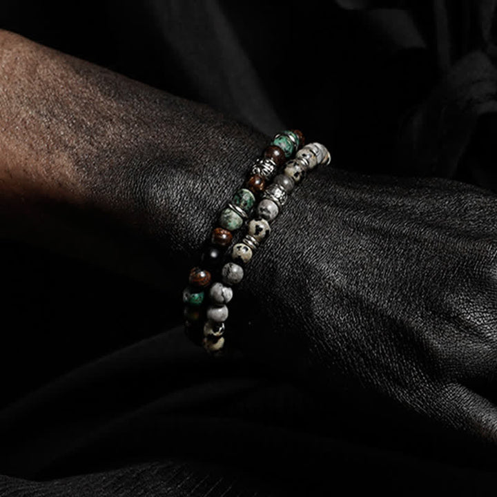 Olivenorma 6mm Natural Stone Men's Beaded Bracelet - image 23