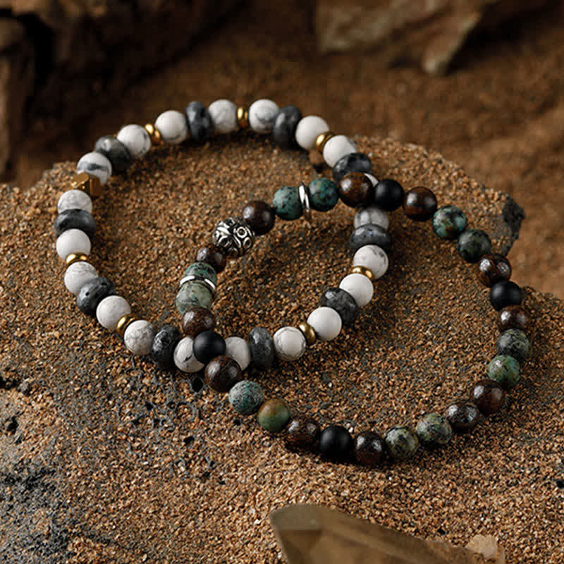 Olivenorma 6mm Natural Stone Men's Beaded Bracelet - image 26