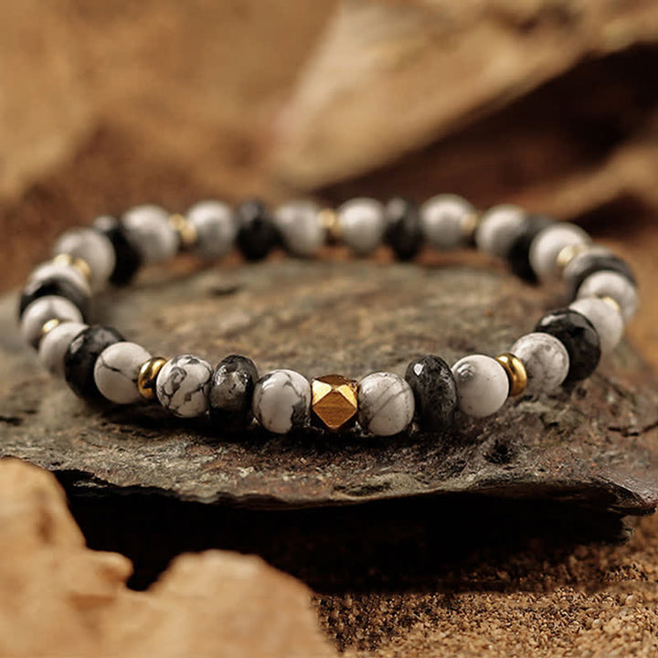 Olivenorma 6mm Natural Stone Men's Beaded Bracelet - image 9