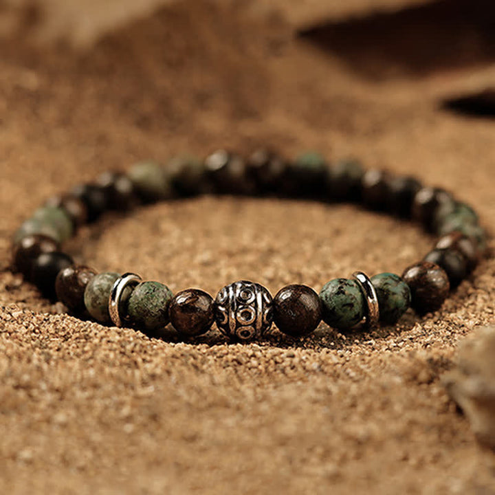 Olivenorma 6mm Natural Stone Men's Beaded Bracelet - image 7